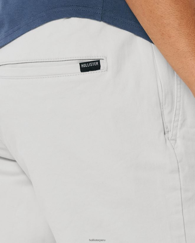 educación física Hollister pantalones cortos jogger de sarga 9\'\' gris claro 086N621204 hombres fondos