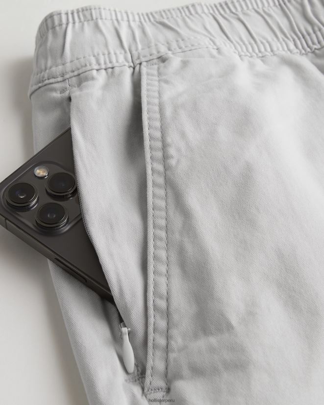 educación física Hollister pantalones cortos jogger de sarga 9\'\' gris claro 086N621204 hombres fondos