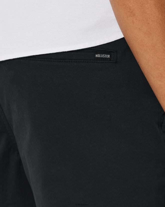 educación física Hollister pantalones cortos jogger de sarga 9\'\' negro 086N621148 hombres fondos