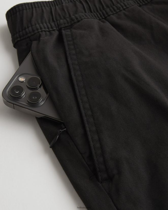educación física Hollister pantalones cortos jogger de sarga 9\'\' negro 086N621148 hombres fondos