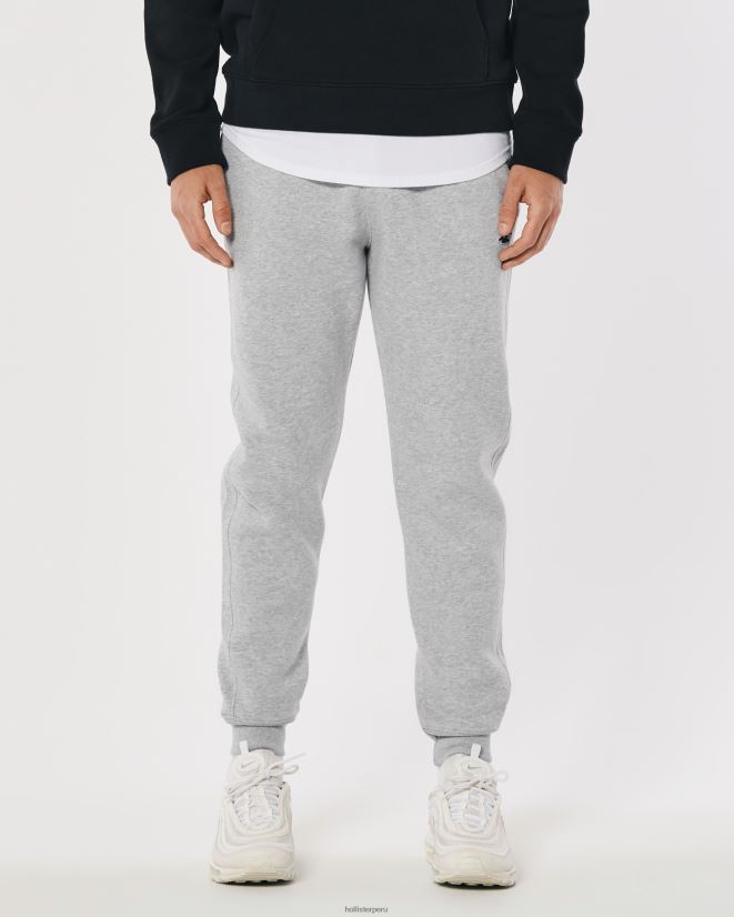 educación física Hollister pantalones de chándal Feel Good Fleece Logo Icon cuero gris 086N621388 hombres fondos