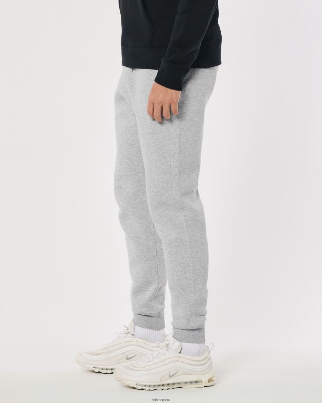 educación física Hollister pantalones de chándal Feel Good Fleece Logo Icon cuero gris 086N621388 hombres fondos