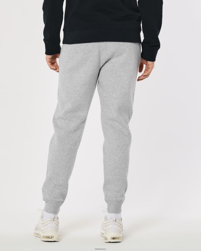 educación física Hollister pantalones de chándal Feel Good Fleece Logo Icon cuero gris 086N621388 hombres fondos