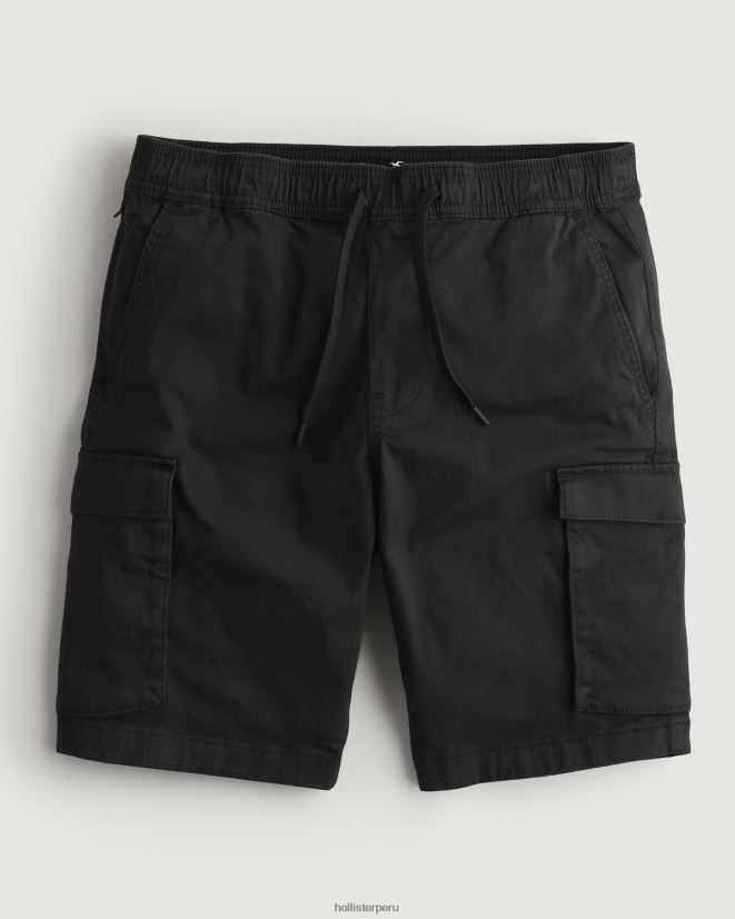 educación física Hollister shorts jogger cargo 9'' negro 086N621103 hombres fondos