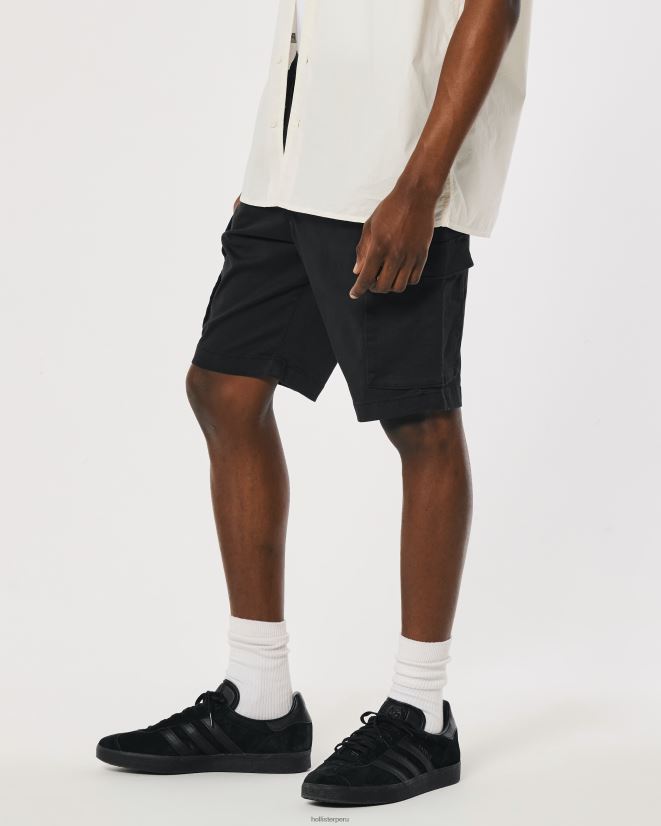 educación física Hollister shorts jogger cargo 9\'\' negro 086N621103 hombres fondos