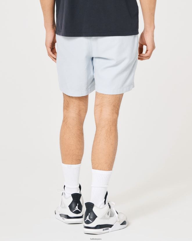 educación física Hollister shorts jogger de mezcla de lino 7\'\' azul claro 086N621271 hombres fondos