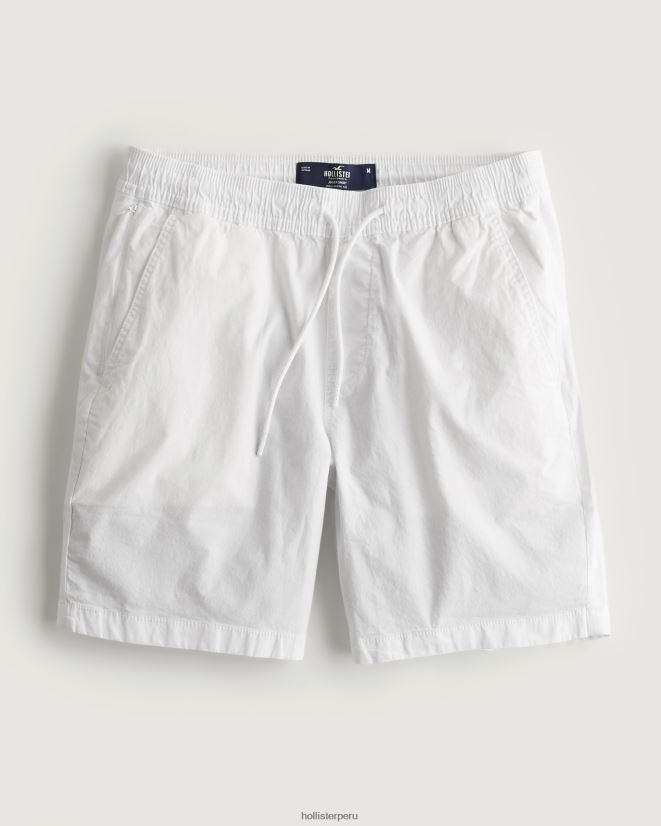 educación física Hollister shorts jogger de popelina 7'' blanco 086N621179 hombres fondos
