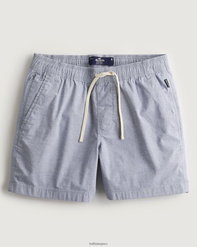 educación física Hollister shorts jogger de sarga con microrayas 5'' microraya azul 086N621178 hombres fondos