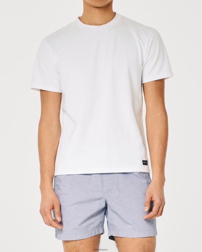 educación física Hollister shorts jogger de sarga con microrayas 5\'\' microraya azul 086N621178 hombres fondos