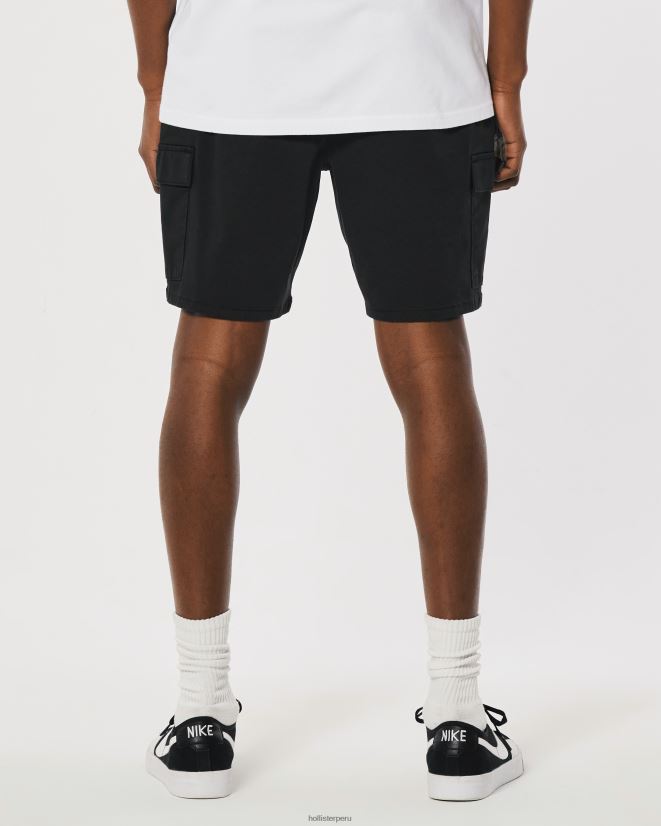 educación física Hollister shorts tipo jogger cargo de sarga 7\'\' negro 086N621105 hombres fondos