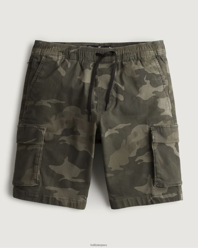 educación física Hollister shorts tipo jogger cargo de sarga 9'' camuflaje 086N621233 hombres fondos