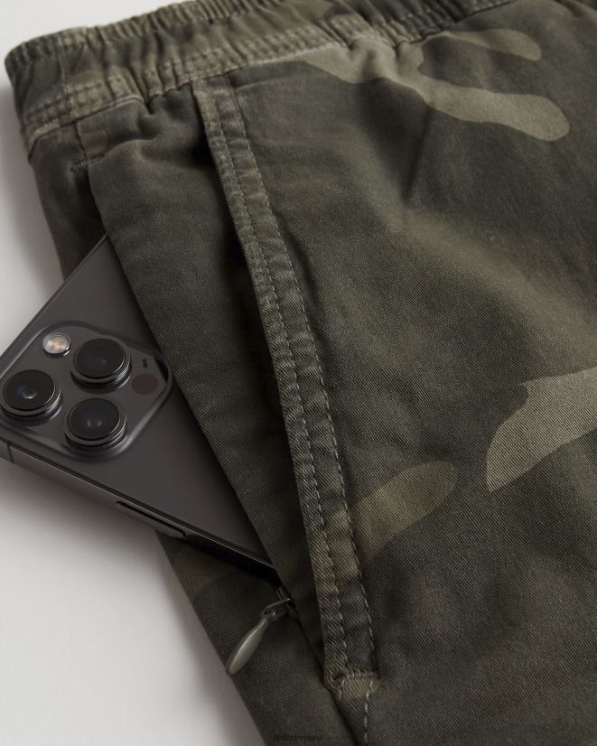 educación física Hollister shorts tipo jogger cargo de sarga 9\'\' camuflaje 086N621233 hombres fondos