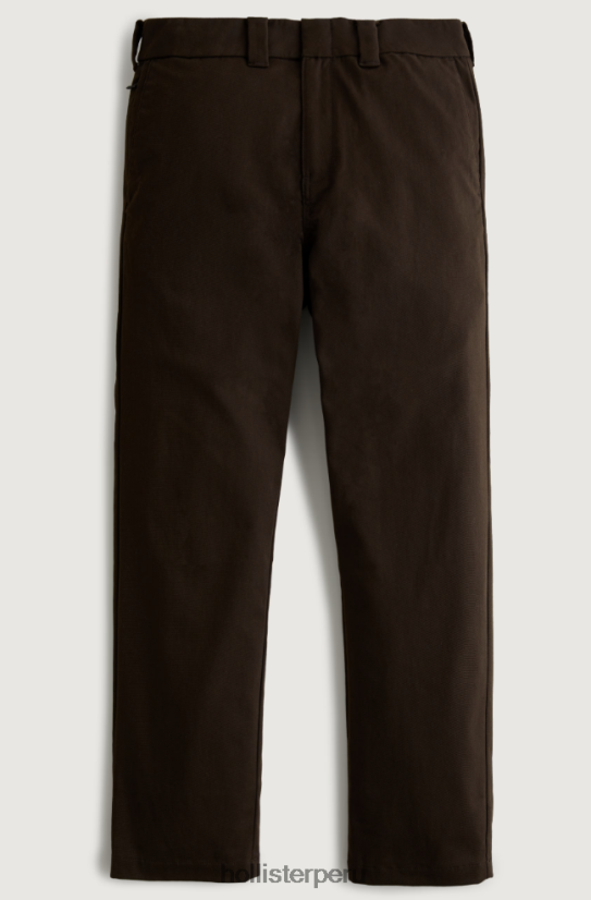 educación física Hollister pantalones chinos de trabajo rectos delgados marron oscuro 086N621351 hombres fondos