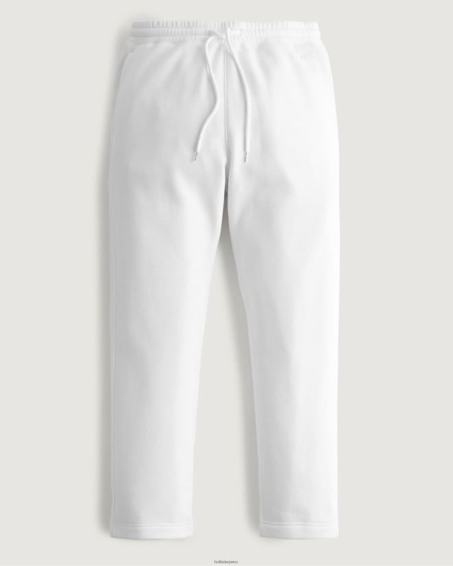 educación física Hollister pantalones de chándal rectos blanco 086N621375 hombres fondos