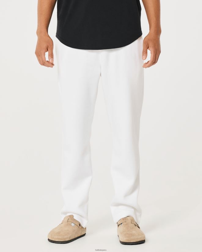 educación física Hollister pantalones de chándal rectos blanco 086N621375 hombres fondos