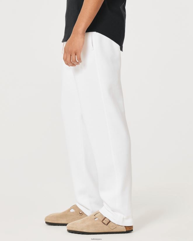 educación física Hollister pantalones de chándal rectos blanco 086N621375 hombres fondos