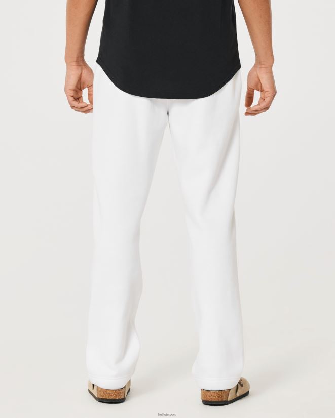 educación física Hollister pantalones de chándal rectos blanco 086N621375 hombres fondos