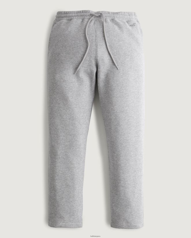 educación física Hollister pantalones de chándal rectos cuero gris 086N621266 hombres fondos