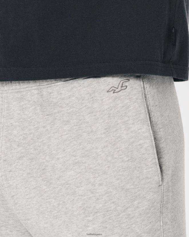 educación física Hollister pantalones de chándal rectos cuero gris 086N621266 hombres fondos