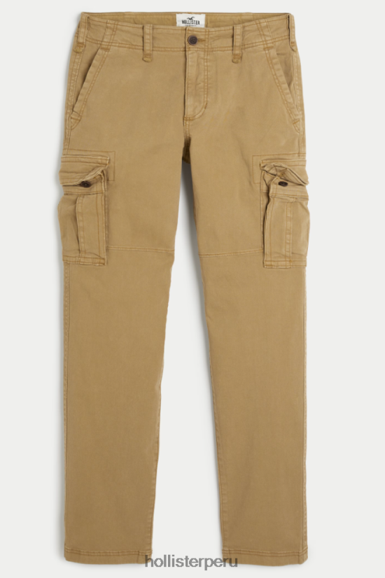educación física Hollister pantalones cargo slim rectos caqui oscuro 086N621293 hombres fondos