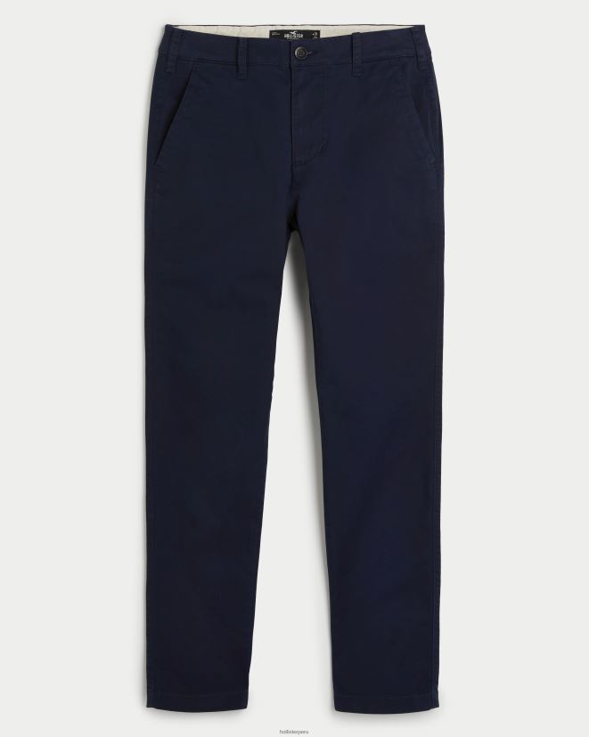 educación física Hollister pantalones chinos ajustados Armada 086N621157 hombres fondos