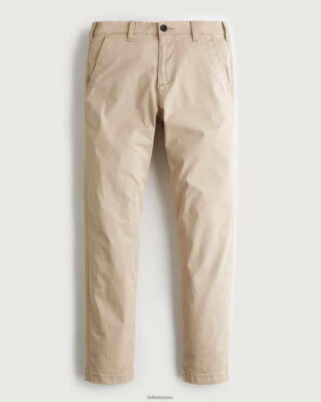 educación física Hollister pantalones chinos ajustados caqui claro 086N621158 hombres fondos