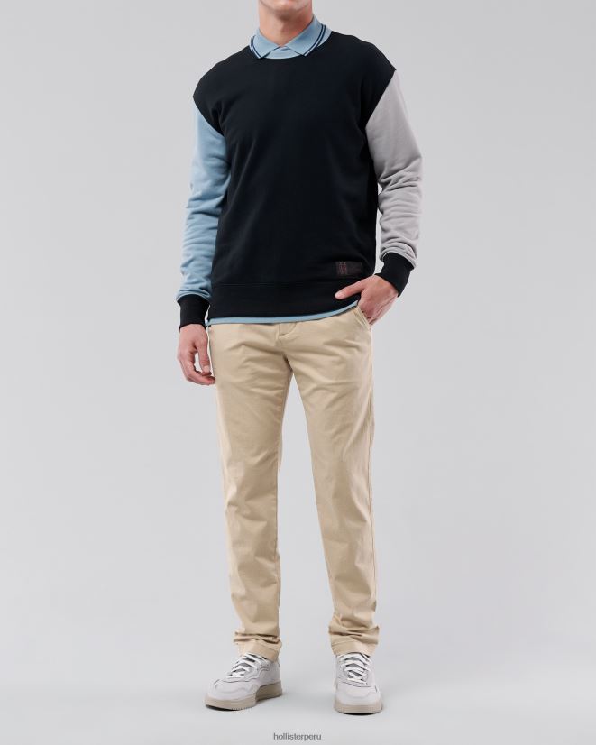 educación física Hollister pantalones chinos ajustados caqui claro 086N621158 hombres fondos