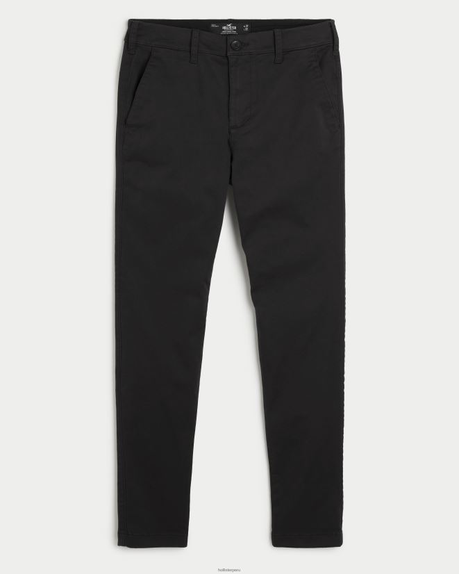 educación física Hollister pantalones chinos muy ajustados negro 086N621319 hombres fondos