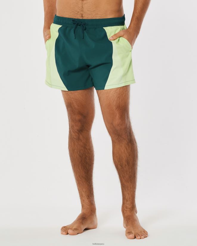 educación física Hollister bañador gilly hicks 5\'\' verde azulado oscuro y lima 086N621404 hombres fondos