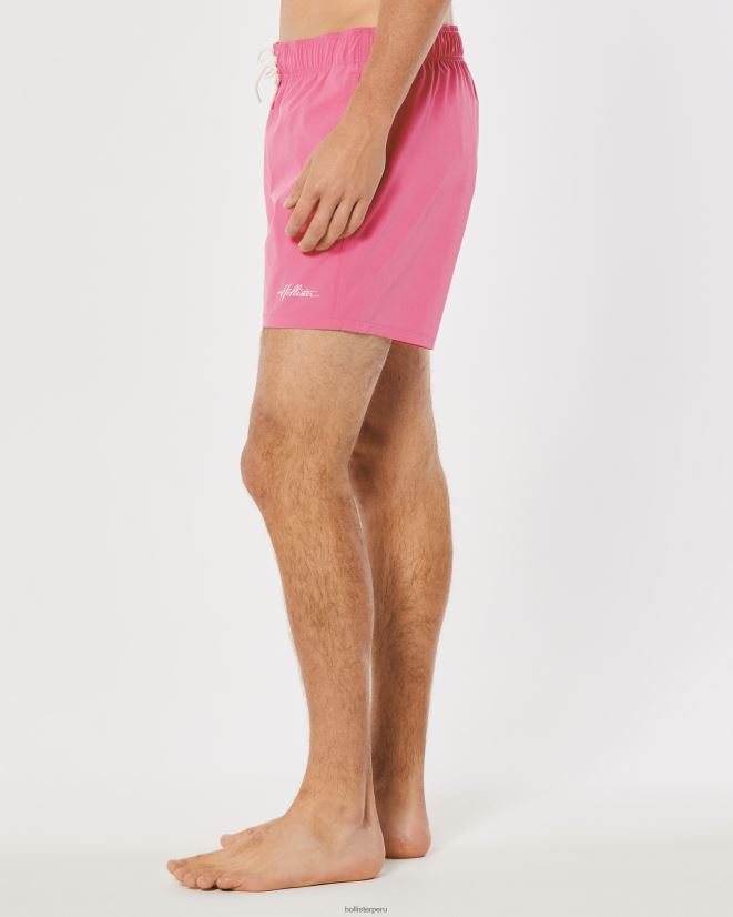 educación física Hollister traje de baño de guardia 5\'\' rosa 086N621110 hombres fondos