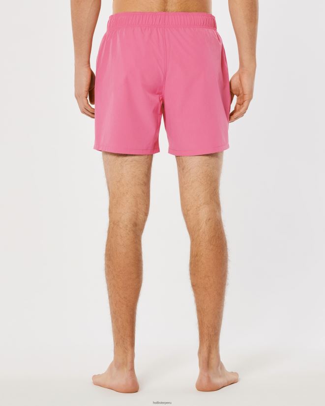 educación física Hollister traje de baño de guardia 5\'\' rosa 086N621110 hombres fondos