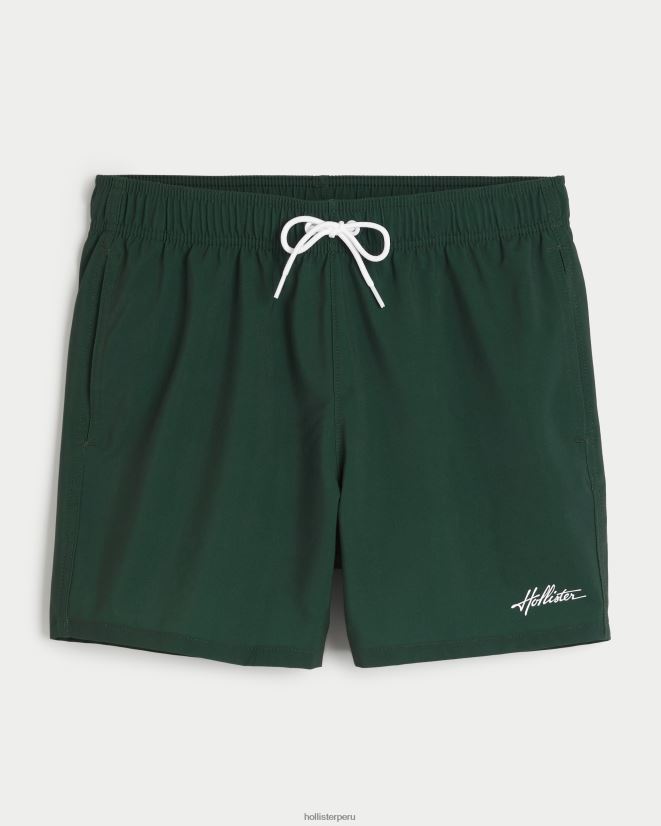 educación física Hollister traje de baño de guardia 5\'\' verde oscuro 086N621119 hombres fondos