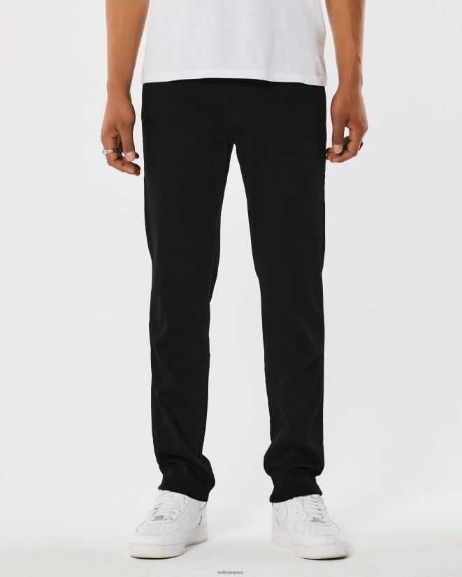 educación física Hollister al igual que los jeans rectos ajustados negros de punto negro 086N621366 hombres fondos