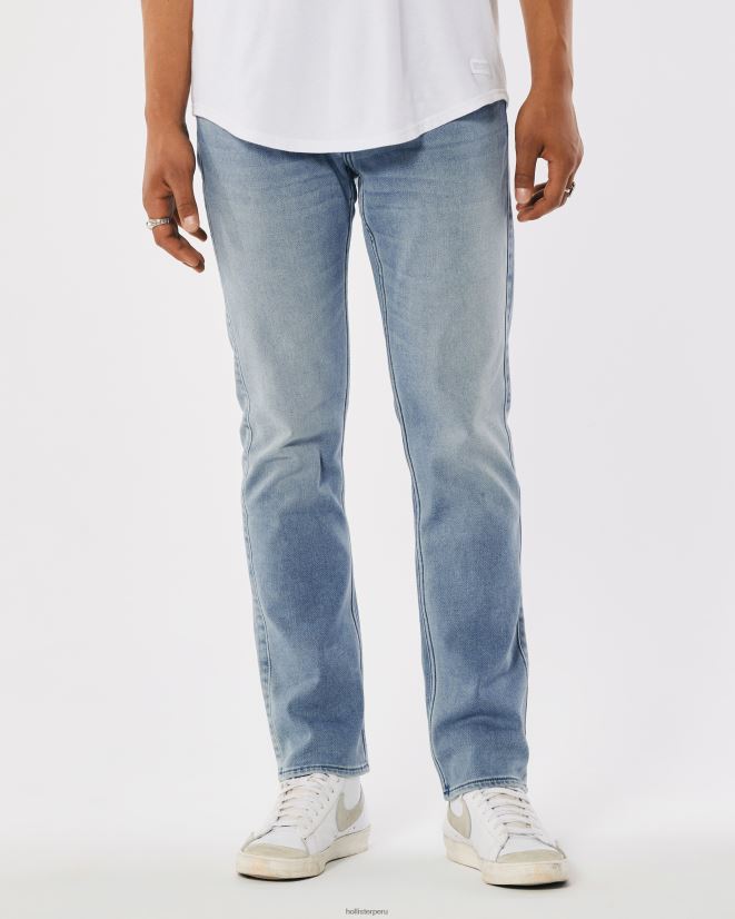 educación física Hollister como jeans rectos ajustados con lavado medio de punto lavado medio 086N621360 hombres fondos
