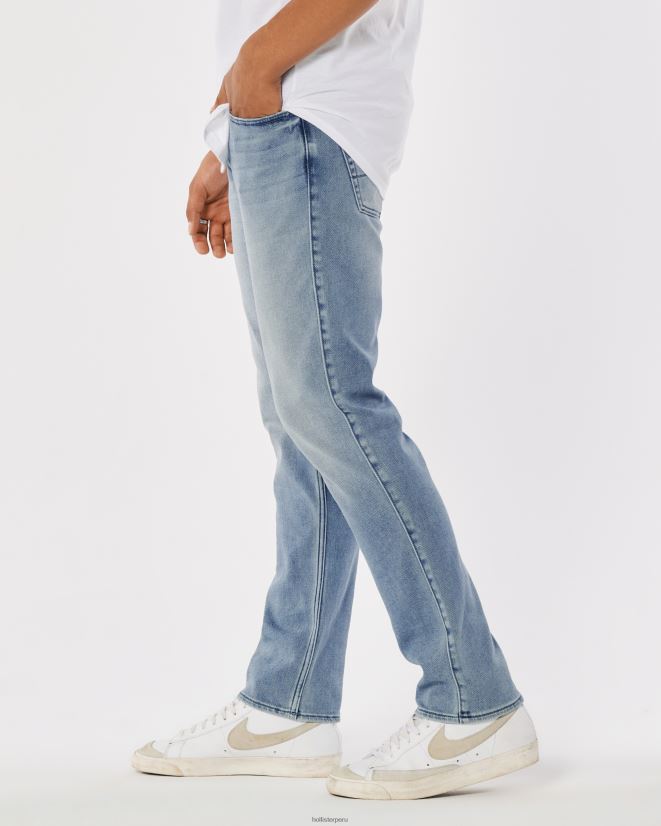 educación física Hollister como jeans rectos ajustados con lavado medio de punto lavado medio 086N621360 hombres fondos