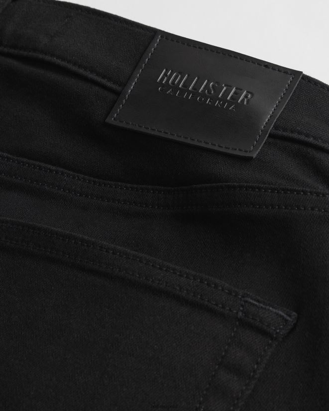 educación física Hollister jeans rectos negros que no se destiñen negro 086N621182 hombres fondos