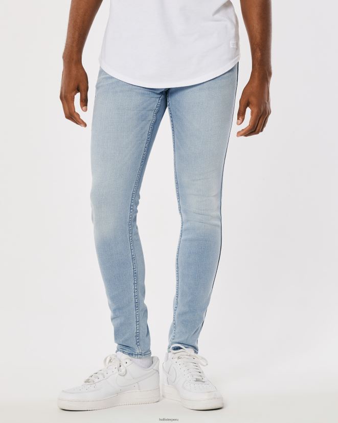 educación física Hollister vaqueros súper ajustados lavado ligero 086N621263 hombres fondos