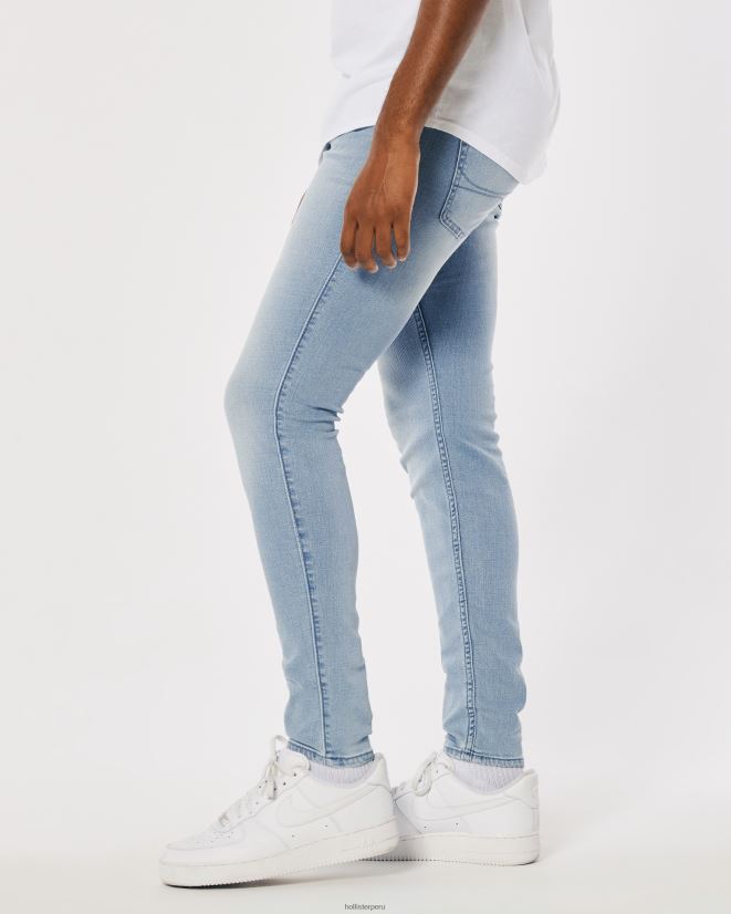 educación física Hollister vaqueros súper ajustados lavado ligero 086N621263 hombres fondos