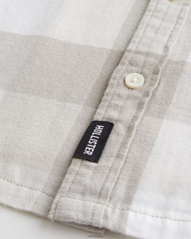 educación física Hollister camisa de franela con botones control de bronceado 086N621054 hombres tapas