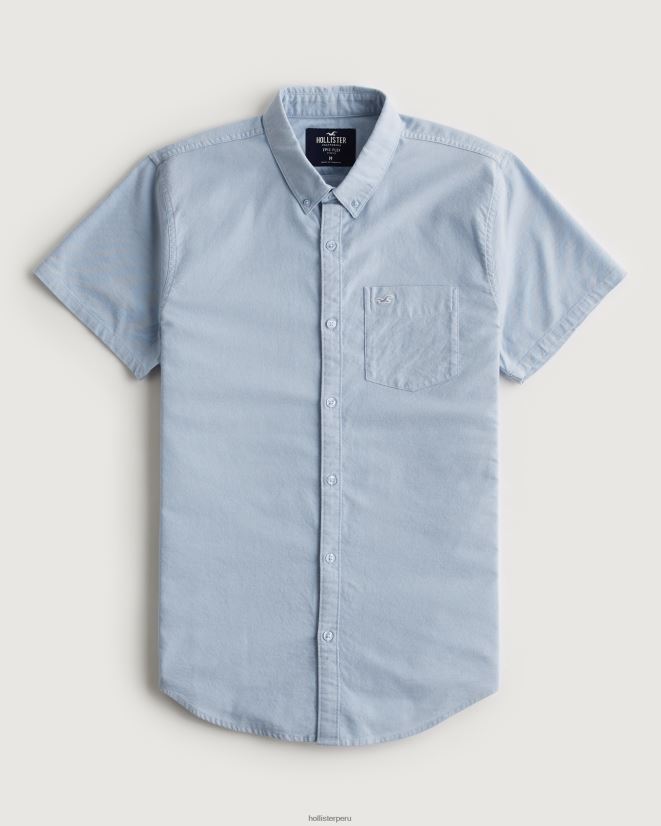 educación física Hollister camisa de manga corta azul claro 086N62987 hombres tapas