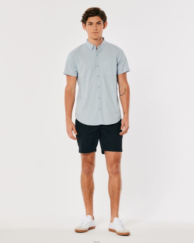 educación física Hollister camisa de manga corta azul claro 086N62987 hombres tapas