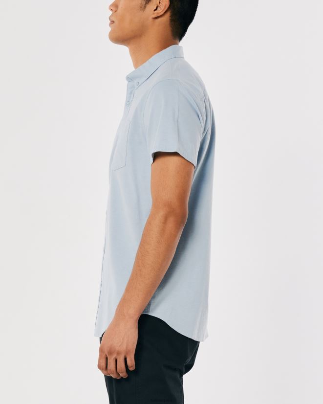 educación física Hollister camisa de manga corta azul claro 086N62987 hombres tapas