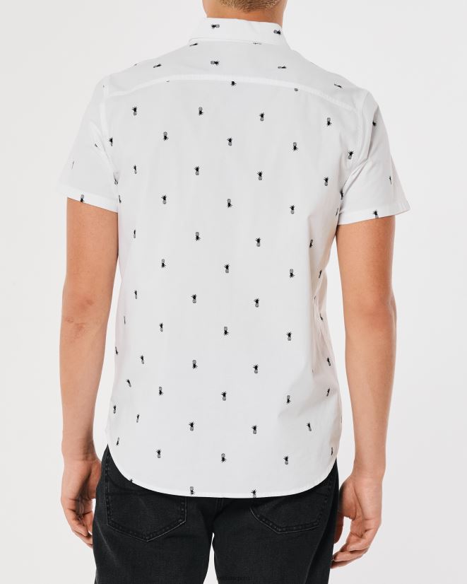 educación física Hollister camisa de manga corta con botones florales salvia floral 086N62824 hombres tapas