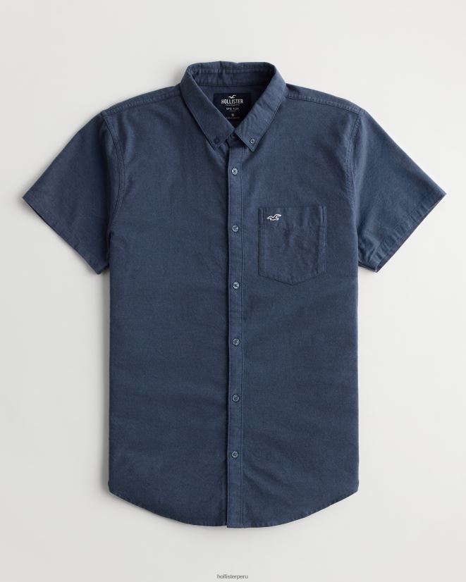 educación física Hollister camisa de manga corta con ícono del logo Armada 086N62923 hombres tapas