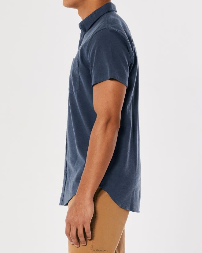 educación física Hollister camisa de manga corta con ícono del logo Armada 086N62923 hombres tapas
