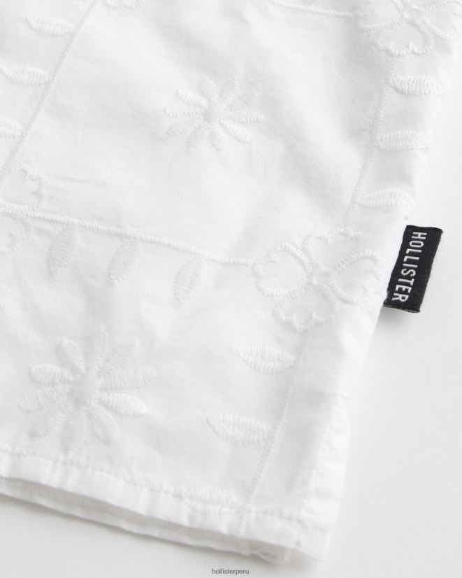 educación física Hollister camisa de manga corta con motivo texturizado blanco 086N62930 hombres tapas