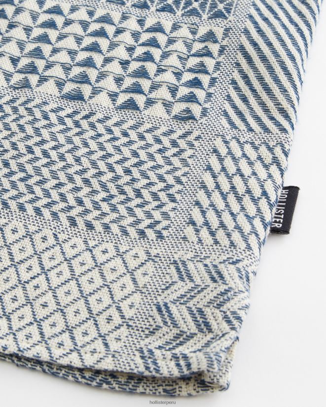 educación física Hollister camisa de manga corta con motivo texturizado patrón azul marino 086N62830 hombres tapas