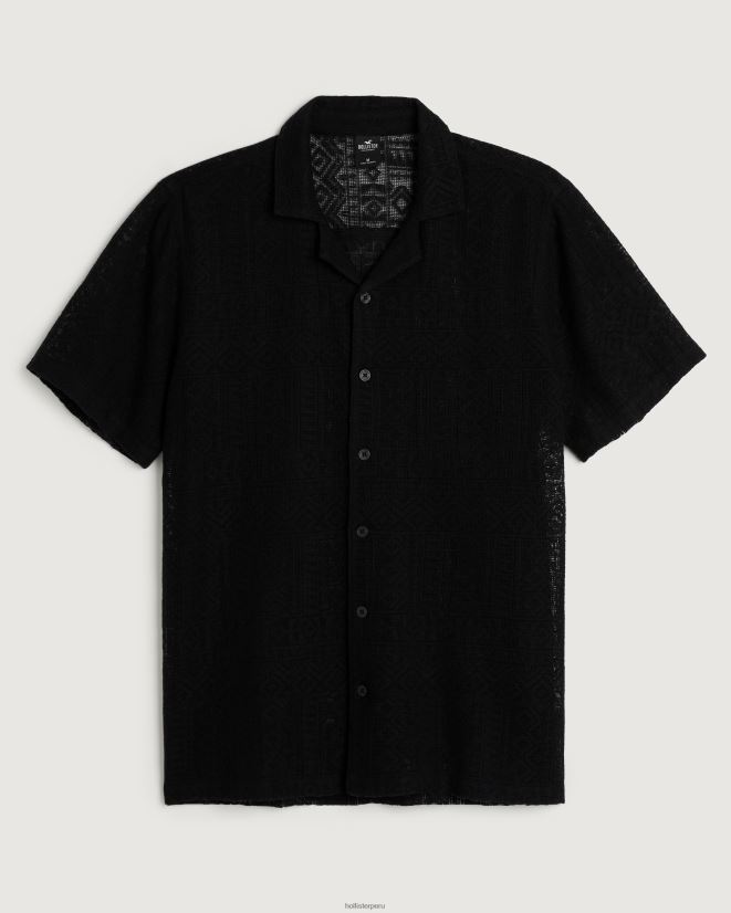 educación física Hollister camisa de manga corta con motivo texturizado sd negro/textura 086N62916 hombres tapas