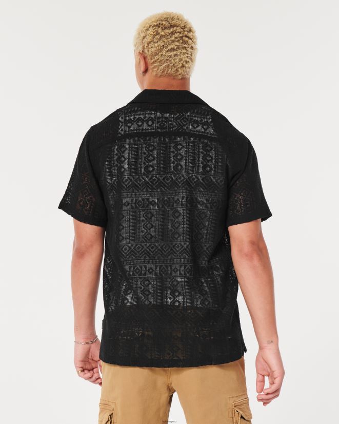 educación física Hollister camisa de manga corta con motivo texturizado sd negro/textura 086N62916 hombres tapas