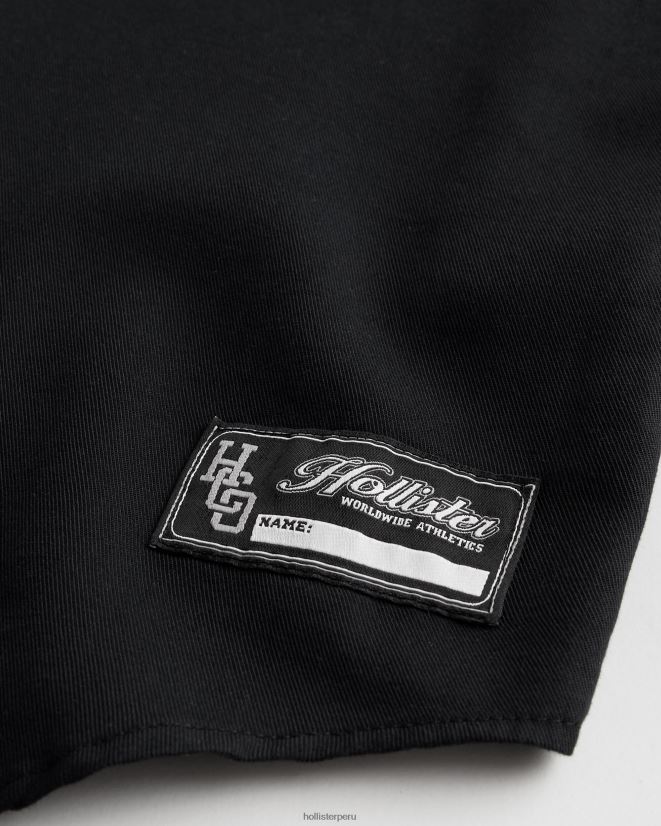 educación física Hollister playera holgada de béisbol con gráfico negro 086N62938 hombres tapas